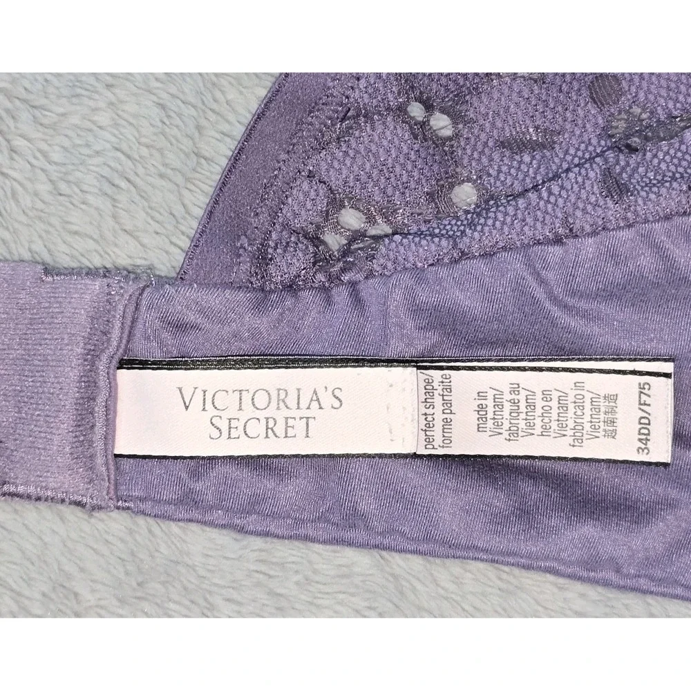 Victoria's Secret Perfect Shape Bra Women‎ 34 DD Push Up Floral Lace Padded Core